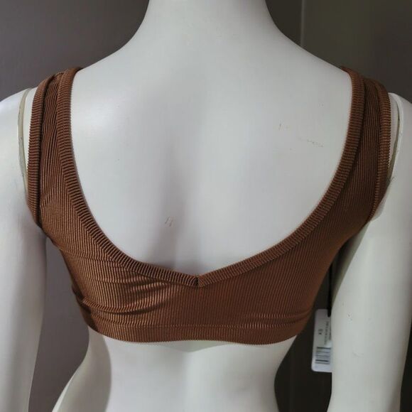 WeWoreWhat Women's Ribbed V-Neck Sports Bra  X-Small - Picture 4 of 11